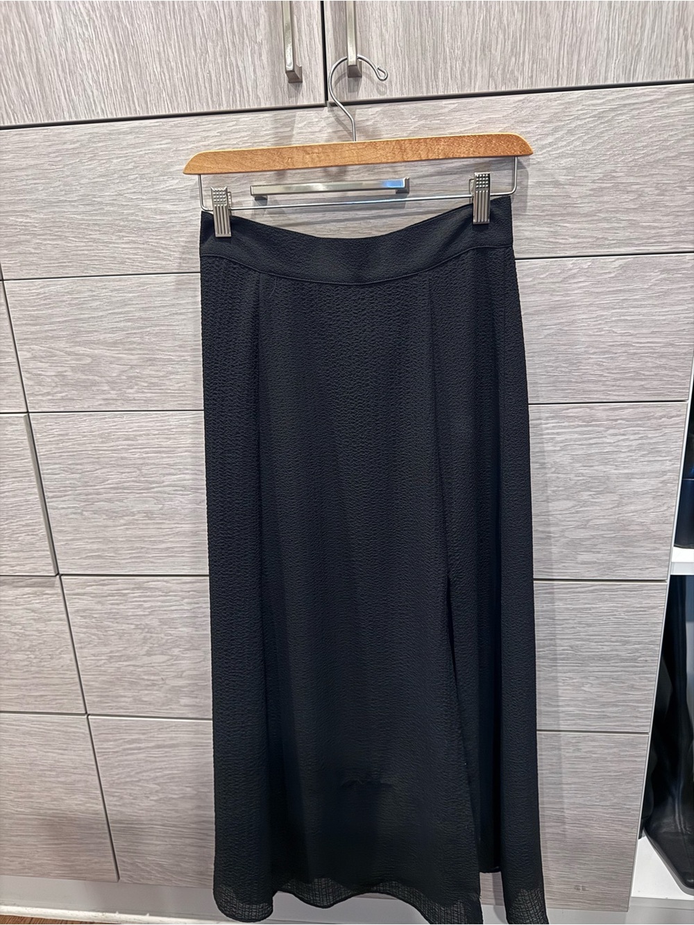 Classic Black Maxi Skirt with Subtle Texture